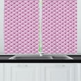 thumbnail image 1 of Geometric Kitchen Curtains, Monochrome Op Art Illusion Style Shapes Checkered with Inner Dots, Two Panels Drapes with Rod Pocket Room Decor, 55" X 45", Raspberry Pink and White, by Ambesonne, 1 of 1
