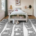 thumbnail image 4 of Senfot Gray 5x7 Area Rugs for Living Room, Indoor Non Slip Carpet, Washable Rug for Home Decor, Soft Low Pile Christmas Rug with Xmas Tree Reindeer Snowflake for Bedroom, Dining Room, 4 of 7
