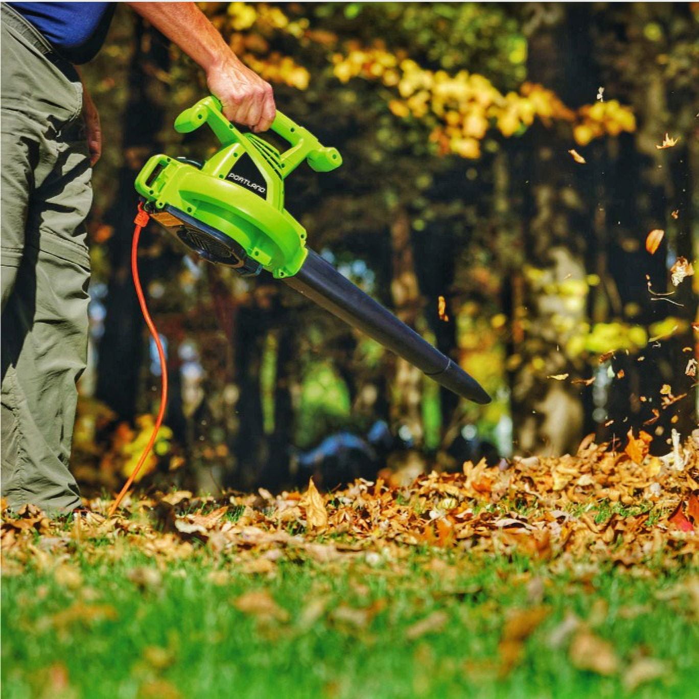 Leaf Blower 3-in-1 Electric Lightweight Corded Vacuum Mulcher 230MPH/12 Amp/2 Speed Blower_Green