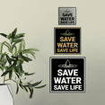 thumbnail image 3 of Signs ByLITA Square Save Water, Save Life Sign (Ivory/Dark Brown) - Small, 3 of 8