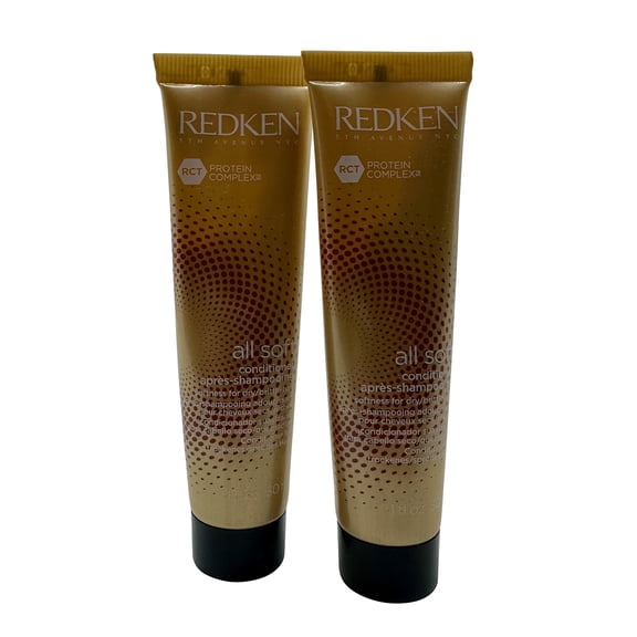 Redken All Soft Conditioner Dry & Brittle Hair 1 oz Set of 2