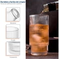 thumbnail image 4 of Juego de 12 Vasos de Cristal Bluelander, 11 Oz (350 ml), Diseño Lineas, 4 of 5