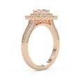 thumbnail image 4 of AFFY Double Halo Cluster Engagement Rings for Women, 1.40 Carat (ctw) Princess And Round Cut Lab Grown Diamond Ring In 10K Solid Rose Gold F-G, VS-SI Quality Ring Size-7.5, 4 of 6