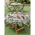 thumbnail image 4 of Outdoor Tablecloth with Umbrella Hole for Patio/Picnic/Party/Camping, Rustic Cardinal Bird Waterproof Table Cloth Round Cover Washable, Green Leaves Branches Country Berries (Dia 60"), 4 of 9