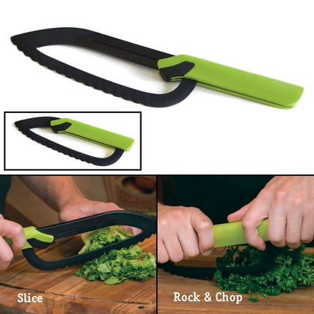 Chopping Knife - Rock n Slice In'a Snap 2-In-1 Kitchen Food Prep Knife Cutting Slicing Chopping