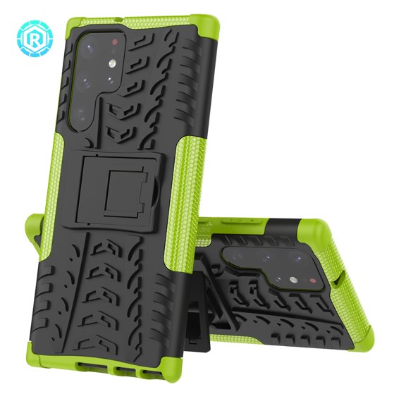SaniMore for Samsung Galaxy S23 Ultra 6.8" 2023 Hybird Case, Rugged PC Back TPU Back Hidden Kickstand Shockproof Anti-drop Air-bag Slim Lightweight Heavy Duty Protective Case For S23 Ultra, Green