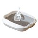 thumbnail image 1 of Caja de arena para gatos, arenero para gatos, inodoro semicerrado de viaje con lados altos, arena para mascotas Gris S 42x29x14cm, 1 of 9