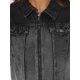 thumbnail image 5 of Chaqueta de mezclilla INSPIRE CHIC para mujeres, casual, con cierre de cremallera, estilo cropped, chaquetas de mezclilla lavadas, negra, XS, 5 of 6
