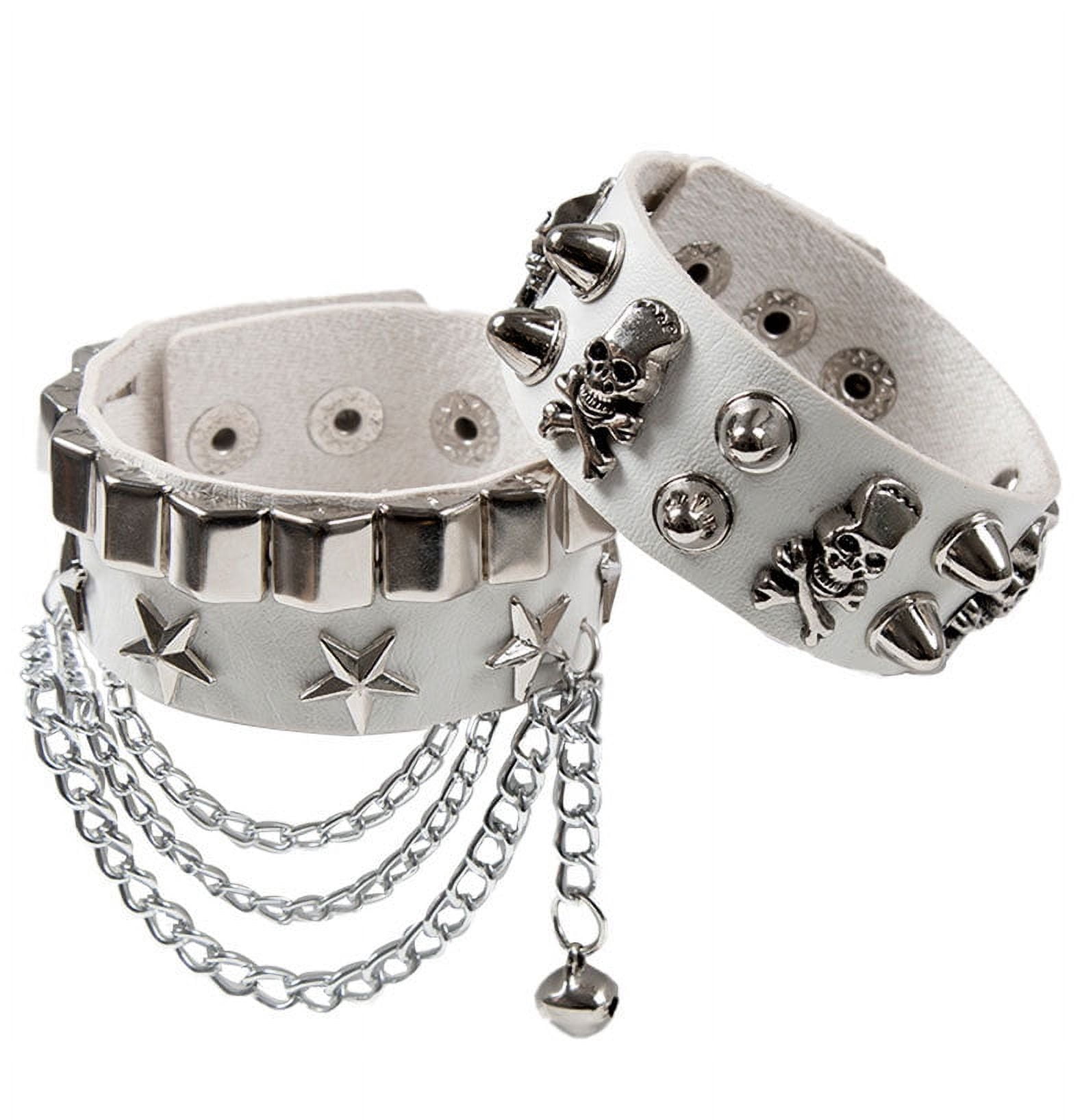 アクセサリー ginzi leather chain band bracelet punk DIEZI Black PU Leather Cuff Wristband Bracelet Goth Gothic Punk