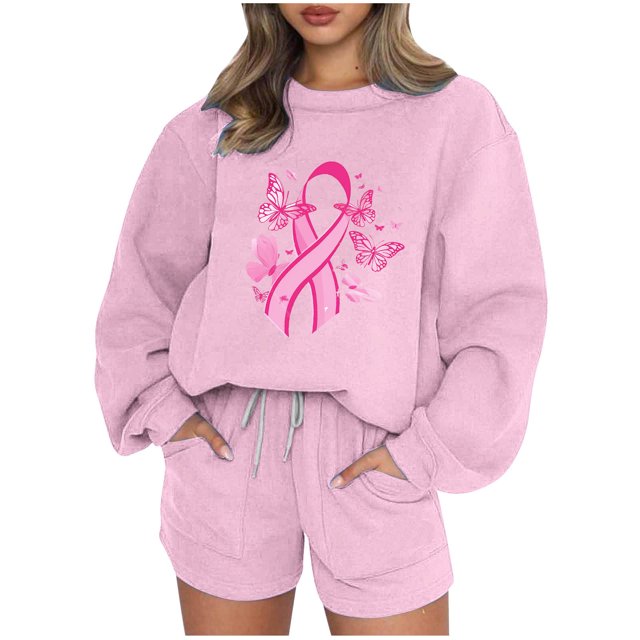 DecSea Sweatsuit For Women Outfits Set Long Sleeve Crewneck Sweatshirt And Lounge Shorts Matching Tracksuit