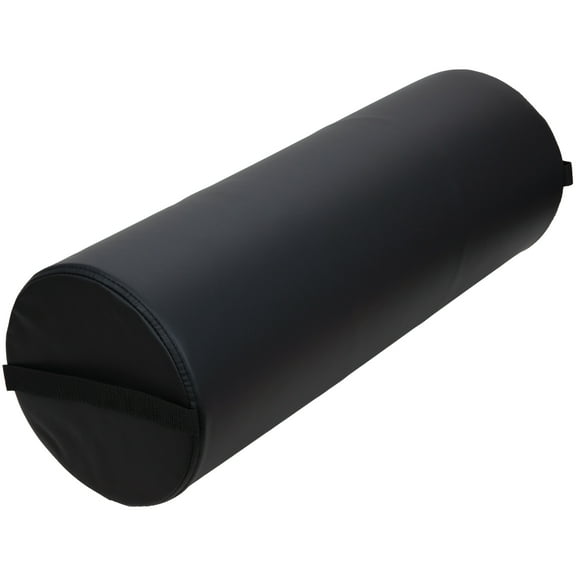 ForPro Jumbo Full Round Bolster Pillow, Black, Oil and Stain-Resistant, for Massage and Yoga, 9” R x 26” L
