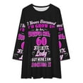 thumbnail image 2 of 60 Year Old Lady Funny 60th Birthday Loose Dress Evening Dress Summer Dresses for Women Luxury Dress Long Sleeved Dress, 2 of 4