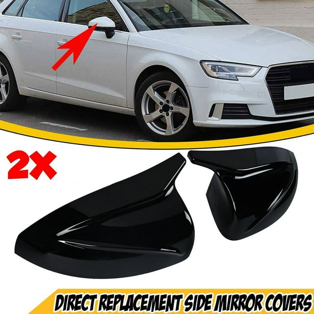 ALLTIMES Side Mirror Cover Cap for Audi A3 S3 RS3 Models 2014-2020, Gloss Black ABS Plastic