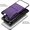 thumbnail image 3 of for iPhone XR Case Wallet Cover 4-Card Credit Card Holder ID Slot Scratch Resistant Dual Layer Hybrid Protective Hard Shell Rugged TPU Bumper Armor Case for iPhone XR 6.1 inch GreyPurple, 3 of 15