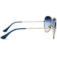 thumbnail image 3 of Samba Shades Unisex Classic Aviator Sunglasses Gold Frame Blue Lens - Glen & Ivy Sky Inspired, 3 of 5