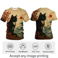 thumbnail image 3 of Rebaike Men's & Women's Artistic Black Cat Graphic T-Shirt, All-Over Print Casual Short Sleeve Tee, 3 of 7