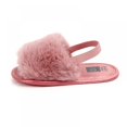 thumbnail image 5 of Girls Sandals Toddler, Faux Fur Slides with Elastic Back Strap Flats Shoes for Kids Baby Infant Girls Soft Sole Shoes Plush Sandal, 5 of 5