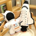 thumbnail image 2 of Peluche de astronauta y nave espacial para niños, juguete de avión de peluche suave de ciencia ficción, regalo creativo de cumpleaños, 2 of 5
