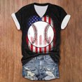 thumbnail image 3 of Camiseta de Manga Corta con Cuello en V Impresa para Uso Casual Y de Fiesta, Camiseta de Moda Patriótica, Todo el Uso de Temporada, 3 of 3