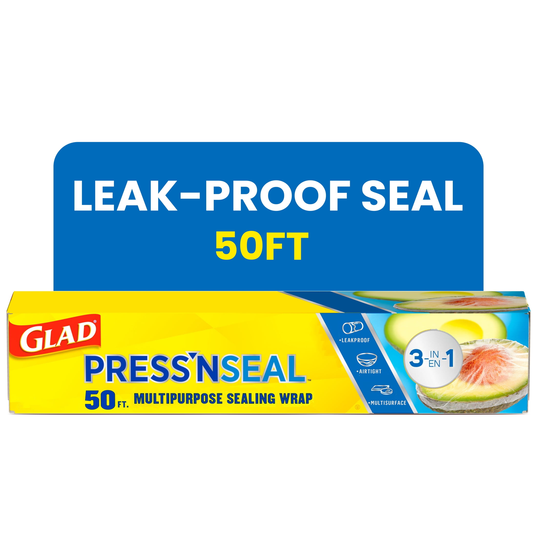 Glad Press n Seal Plastic Food Wrap 100 sq ft Roll