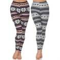 thumbnail image 2 of White Mark Women's Plus Size Pack of 2 Printed Leggings, 2 of 10