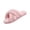 Pink, variant on Womens Fuzzy Slippers Cross Band Open Toe Slides Elegant Pearl Beaded Lace Ruffle Trim Soft Plush Faux Fur Indoor Outdoor Anti-Slip Sole Spa Lounge House Shoes