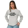 thumbnail image 4 of His Greatest Catch Funny Fishing Women Plus Size Long Sleeve Graphic Tee Brisco Brands 3X, 4 of 5