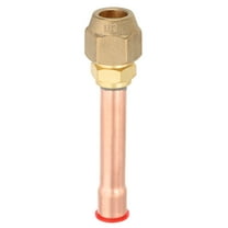 Uxcell 1/2" SAE 45 Degree Brass Pipe Fitting, 1 Pcs Flare Connector Male Thread Adapter with Brass Nut and Copper Tube for Air Conditioner HVAC Refrigeration System