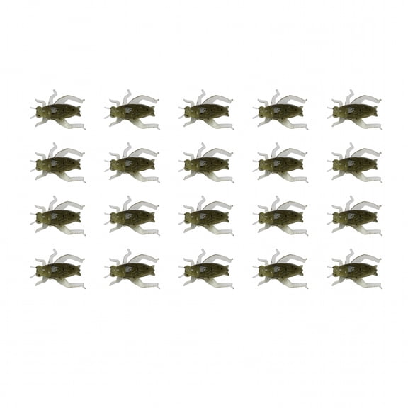 BESTSKY Soft Lure - 20Pcs 2.5cm/0.6g, Realistic Looking, Reusable, Mini Flexible Insect Cricket Lures for Fishing