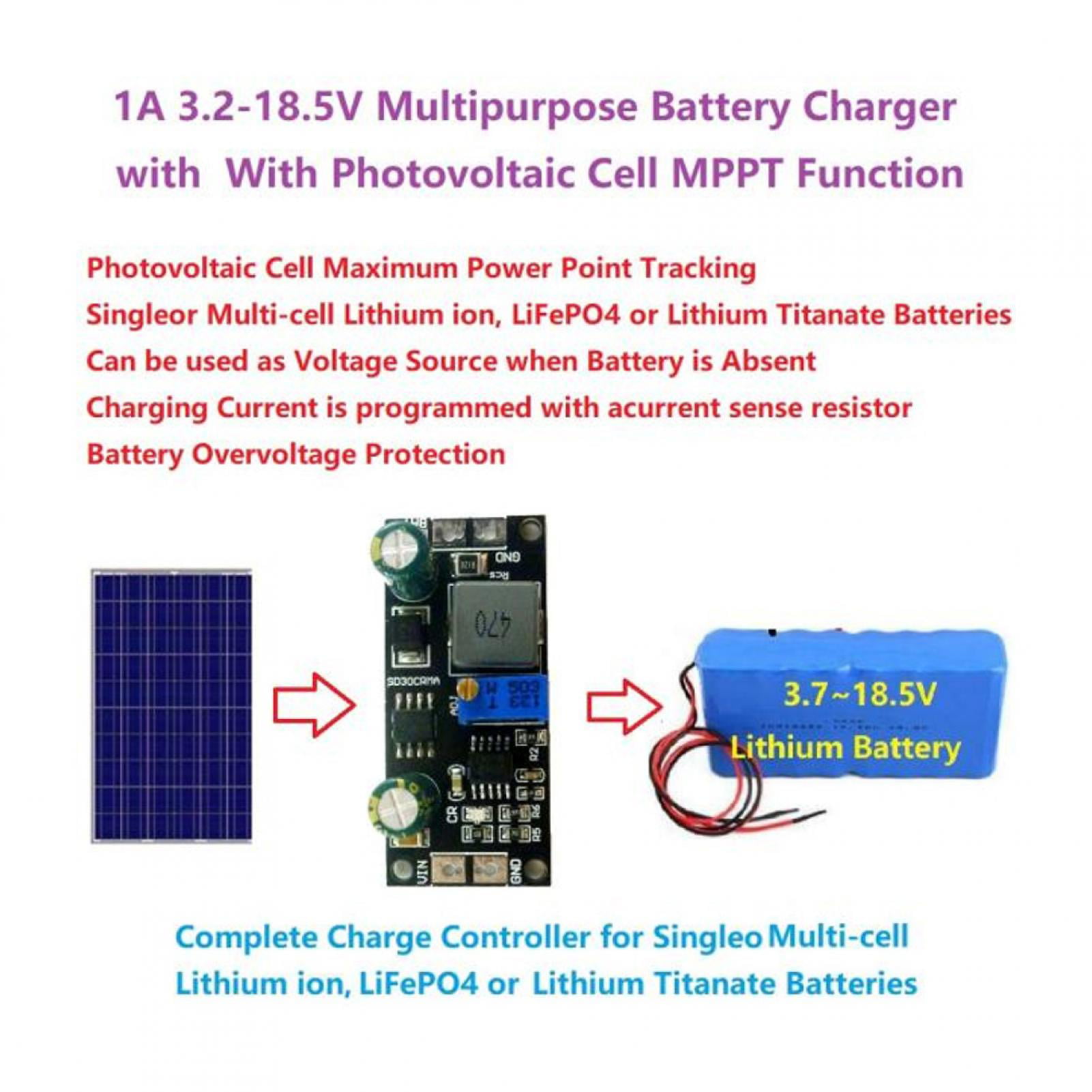Lithium Battery Module, MPPT Solar Panel Controller Module, LiFePO4 Li-ion For Automatic Charging Voltage Source -