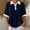 Navy, variant on Dolkfu Green Women'S Tops, Tees & Blouses Short Sleeve Retro Vintage Collared Polycotton Tops Fashion Patchwork Button Modern Army Green,S