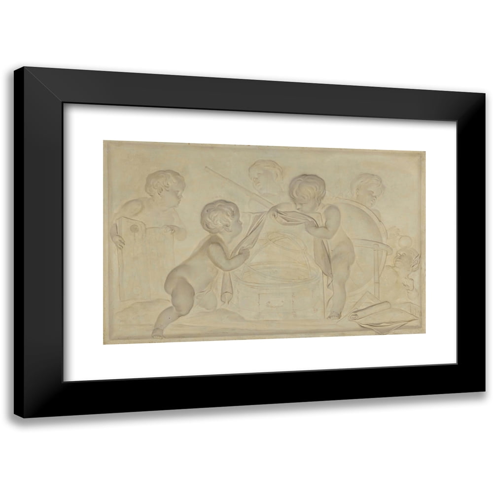 Jacob de Wit 24x17 Black Modern Framed Museum Art Print Titled - Allegory of Astronomy