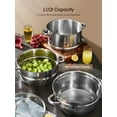 thumbnail image 3 of FOHERE 11Qt Steam Juicer Extractor for Canning with Glass Lid, Hose, Clamp for Juice, Jams Silver, 3 of 8