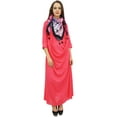 thumbnail image 4 of Bimba Designer Women's Cowl Maxi Peach Dress With Printed Tassel Scarf - 26, 4 of 5
