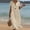 Beige#11, variant on Women's Cotton Linen Summer Dresses Short Sleeve V Neck Button Maxi Dresses Sundress Casual Solid Loose Lightweight Breathable Quickly Dry Beach Vacation Dress