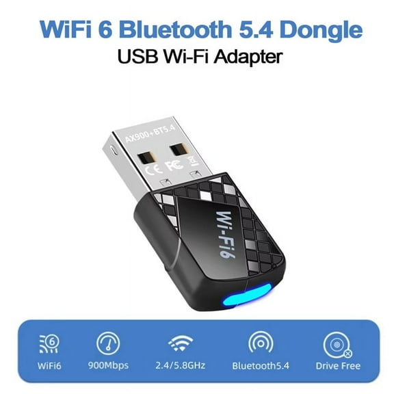 AX900 USB WiFi 6 Bluetooth 5.4 Adapter 2in1 Dongle Dual Band 2.4G&5GHz Network Wireless Receiver DRIVER FREE for W10/11