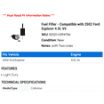 thumbnail image 2 of Fuel Filter - Compatible with 2002 Ford Explorer 4.0L V6, 2 of 2