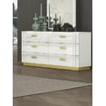 thumbnail image 1 of K-Living Tanner Dresser In White With Titanum Gold Metal Accent, 1 of 1