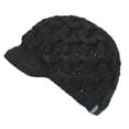 thumbnail image 3 of Women Elegant Cable Knitted Cabbie Skull Cap Winter Beanie Hat with Visor, 3 of 6