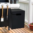 thumbnail image 3 of Hassch 16.1" Outdoor Propane Tank Storage Table, Flip-Top Metal Square Side Table with Hinged Lid and Concealed Storage, Powder-Coated Iron Patio Table, Black, 3 of 9