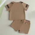 thumbnail image 7 of newwalpole Tween Boys Clothes Summer Simple Print T-Shirt And Shorts Set 2 Pieces Teen Trendy Outfits Size 7-14 Year Brown for Size 2-3 Years, 7 of 7