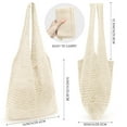 thumbnail image 4 of DAKIMOE Bag Crochet Bags for Women Summer Mesh Beach Tote Bag Knit Hobo Bag Vacation Boho Tote Bag, Beige, 4 of 6