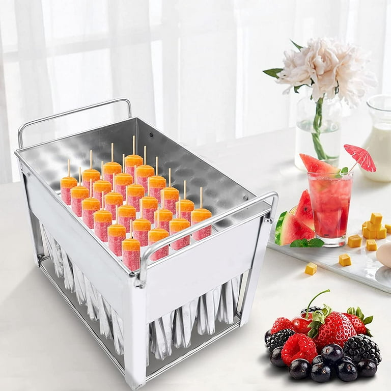 40Pcs Stainless Steel Popsicle Molds, DIY Large Capacity Popsicle Machine  Commercial Ice Pop Molds Ice Cream Maker, Lolly Popsicle Frozen Ice Cream