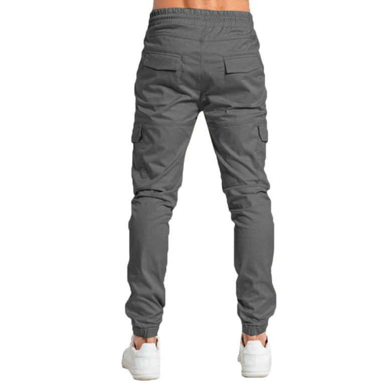 YUHAOTIN Wide Leg Sweatpants Mens Jogger Pants Slim Fit Chino Male All  Season Fit Pant Casual All Solid Color Pocket Trouser Fashion Overalls  Beach Pockets Straight Pant 