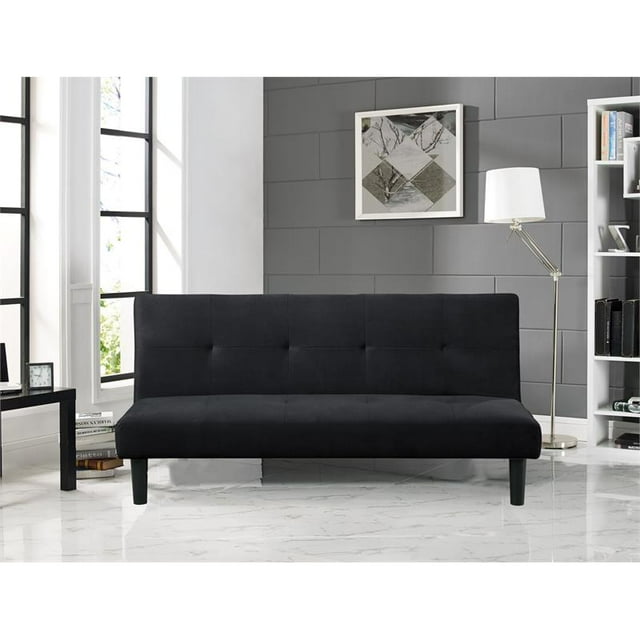 Serta Ellison Convertible Sofa in Black Fabric Upholstery