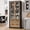 Black+Brown, variant on 71" Tall Kitchen Pantry Cabinet - Modern Display Storage Cabinet with 2 Large Drawers, Glass Doors, and Adjustable Shelves, Farmhouse Kitchen Cupboard for Dining Room, Bathroom, Living Room, White