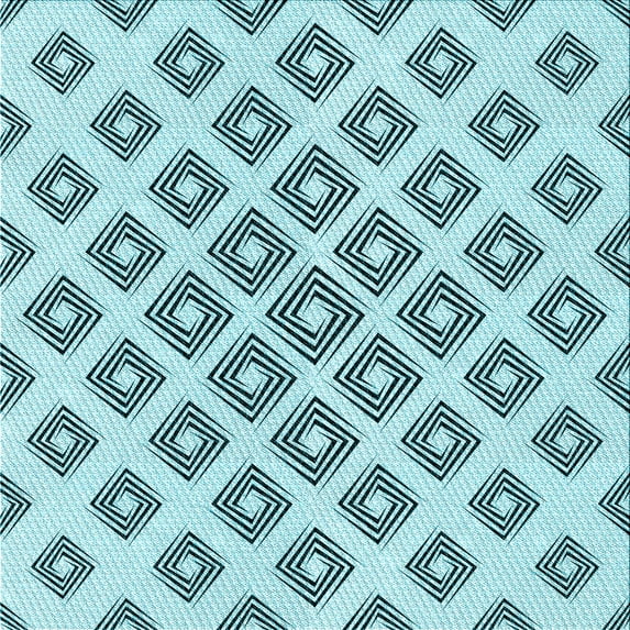 Ahgly Company Indoor Square Patterned Deep-Sea Green Area Rugs, 7' Square