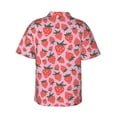 thumbnail image 3 of Picia Cartoon Strawberry Gentle Cotton Regular Fit Short Sleeve Casual Hawaiian Shirt for Men-Large, 3 of 9