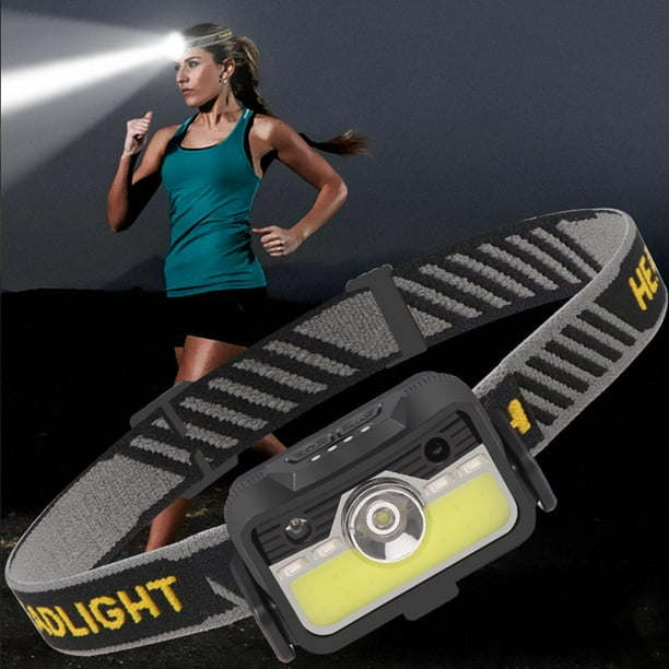 Faro Linterna con sensor XPG COB, resistente al agua, para correr, acampar