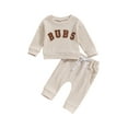 thumbnail image 1 of ZAXARRA Toddler Boys 2PCS Pants Sets Long Sleeve Letter Embroidery Tops and Drawstring Pants Sets, 1 of 7